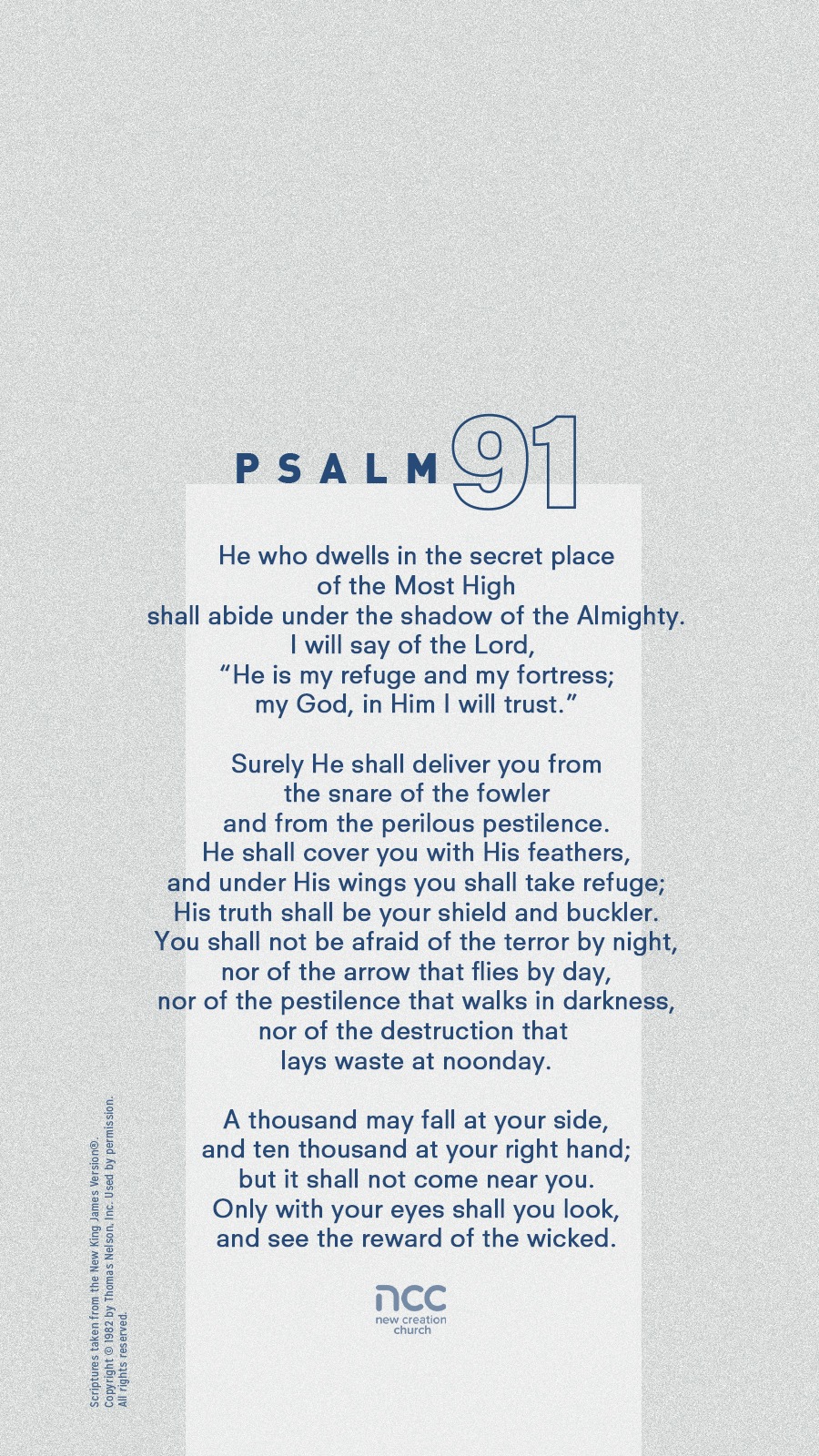 Psalm 91 New King James Version - Psalms 91 11 15 Nkjv For He Shall ...